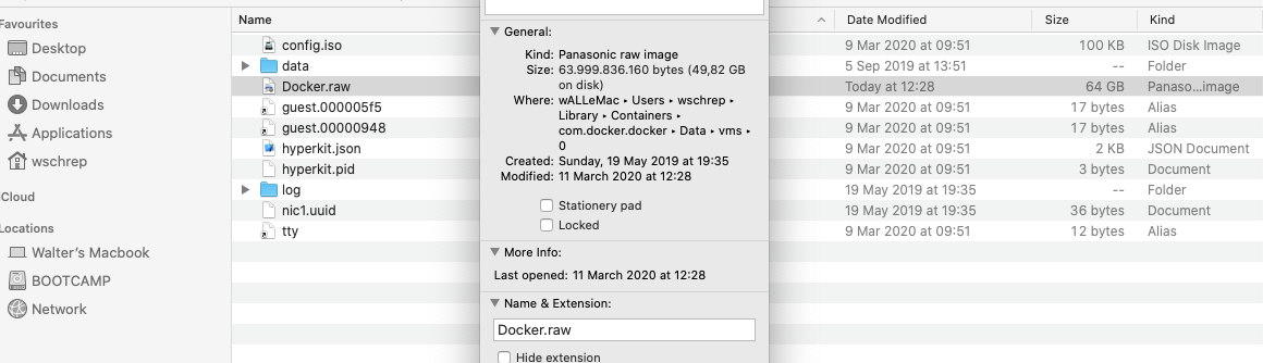 docker for mac size